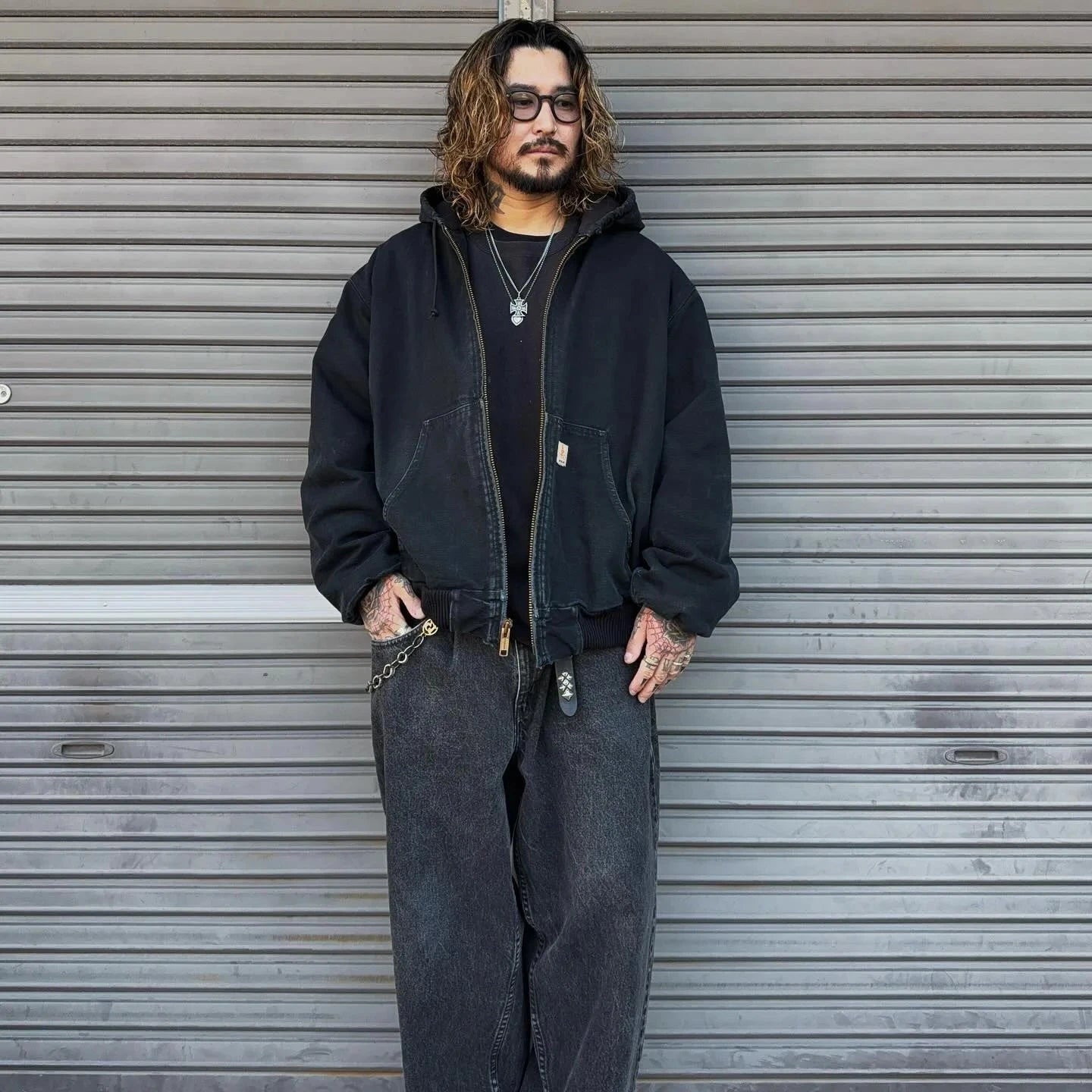 Winter New American Retro Long Sleeve Hooded Bomber Jacket Men's Fashion Cotton Thick Dom Quilted Casual Multi-pocket Coat exovai.com