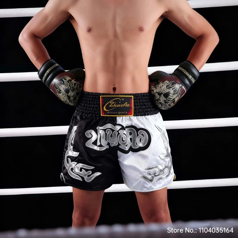 Muay Thai Fight Shorts MMA Shorts Clothing Training Fighting Grappling Martial Arts Kickboxing Shorts Kickboxing Boxing Pants exovai.com
