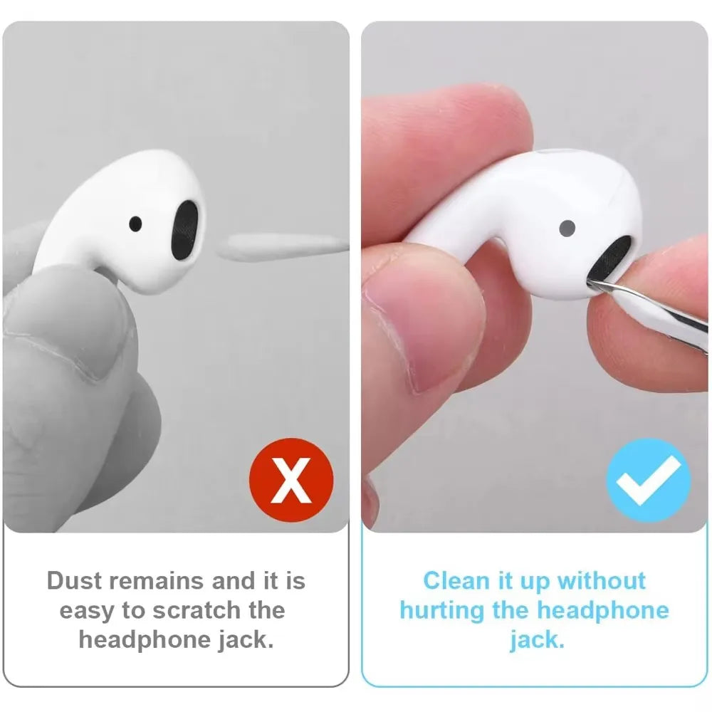 1pc Portable Bluetooth Earphone Plug Cleaning Tool Cleaning Set Dust Cleaning Pen Earphone Plug Cleaning Brush exovai.com