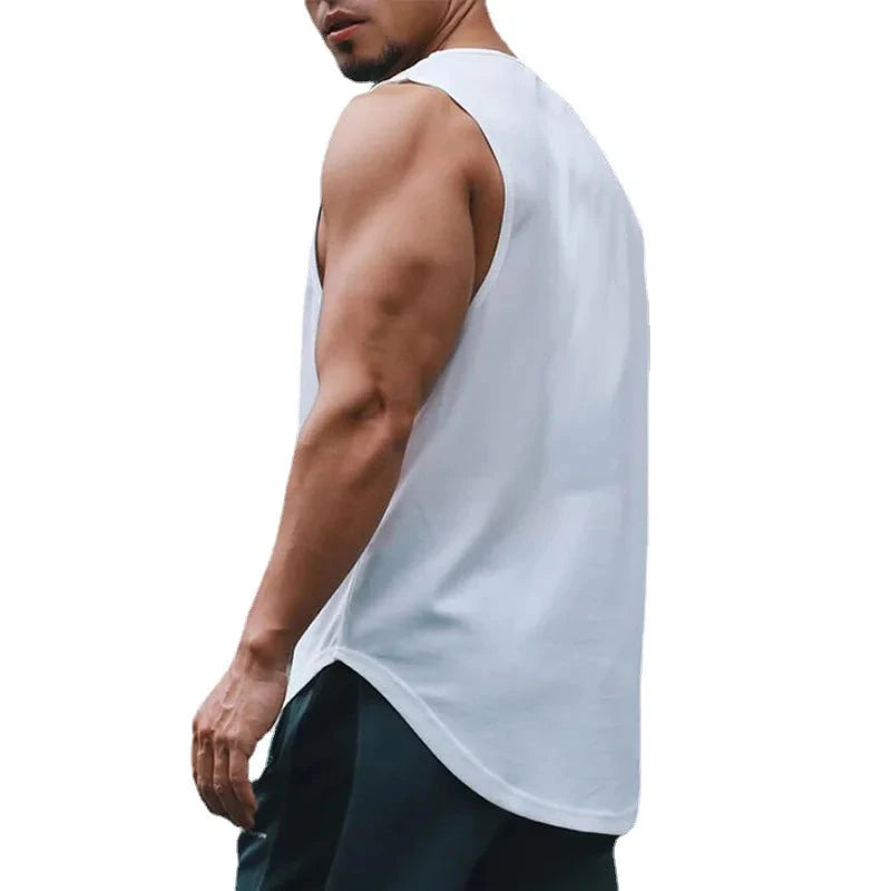 Summer Men's Gym Tank Top Fitness Training Clothing Quick-drying Loose Bodybuilding Sleeveless Shirt Men Fashion Basketball Vest exovai.com