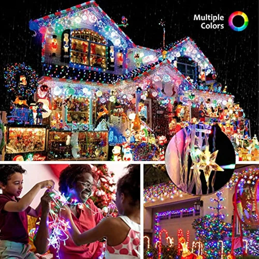 Christmas Decoration Lights Outdoor 20m 864 LED Street Garlands Icicle Lights Outdoor Waterproof Curtain Fairy String Light exovai.com