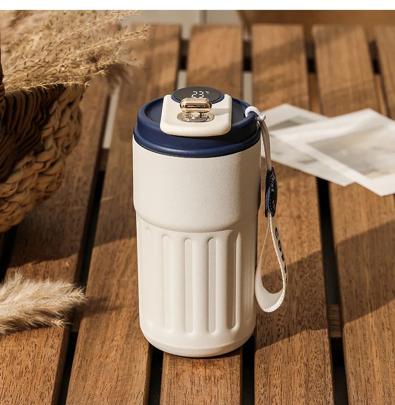 450ml Thermos Bottle Smart Display Temperature 316 Stainless Steel Vacuum Cup Office Coffee Cup Business Portable Thermal Mug exovai.com