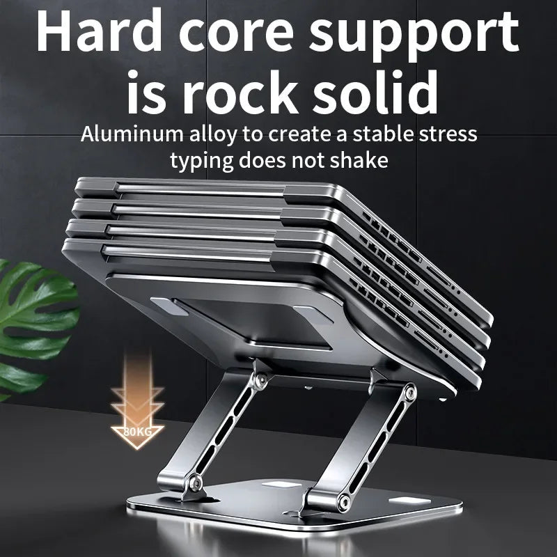 Phone Tablet Stand Adjustable Aluminum Alloy Laptop Tablet up to 17 "Laptop Portable Folding Cooling Stand For Macbook iPad Asus exovai.com