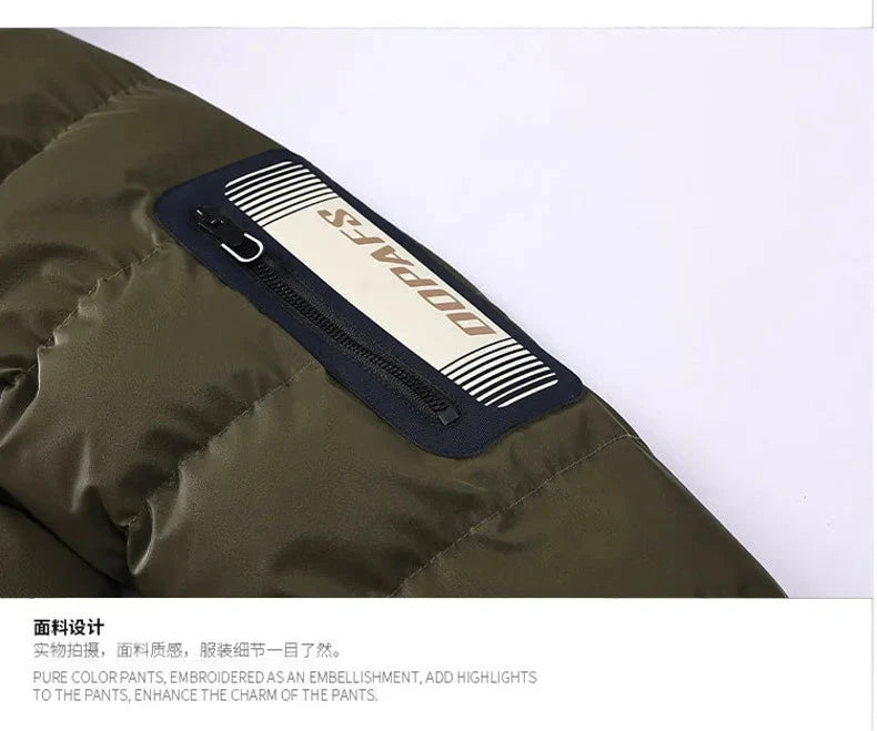 Double Sided Outerwear Men's New Cotton Padded Parkas Men Autumn Winter Jacket Brand Warm Comfortable Down Jacket Removable Hat exovai.com