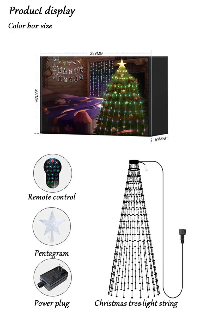 2.1M LED Christmas Tree Decorative Light Lntelligent IDeal LED APP Application Control DIY Lmage Light String for Quick Shipping exovai.com