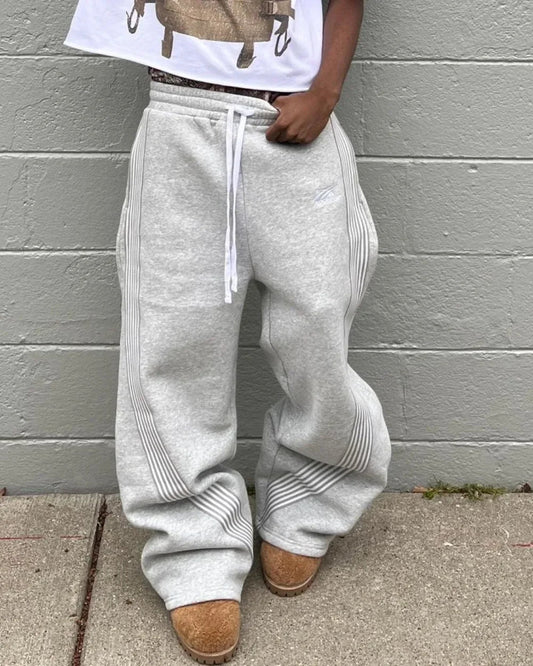 American Retro Striped Knitted Pants Men Y2k Street Harajuku Trendy Brand Oversized Trousers Loose Casual Wide Leg Pants Women exovai.com