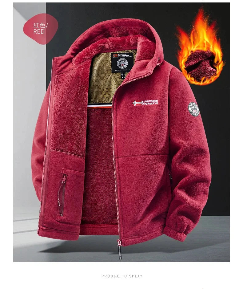 Winter New Fashion Trend Retro Sports Thick Warm Lamb Wool Jacket Men's Casual Loose Comfortable High-Quality Plus Size Jacket exovai.com