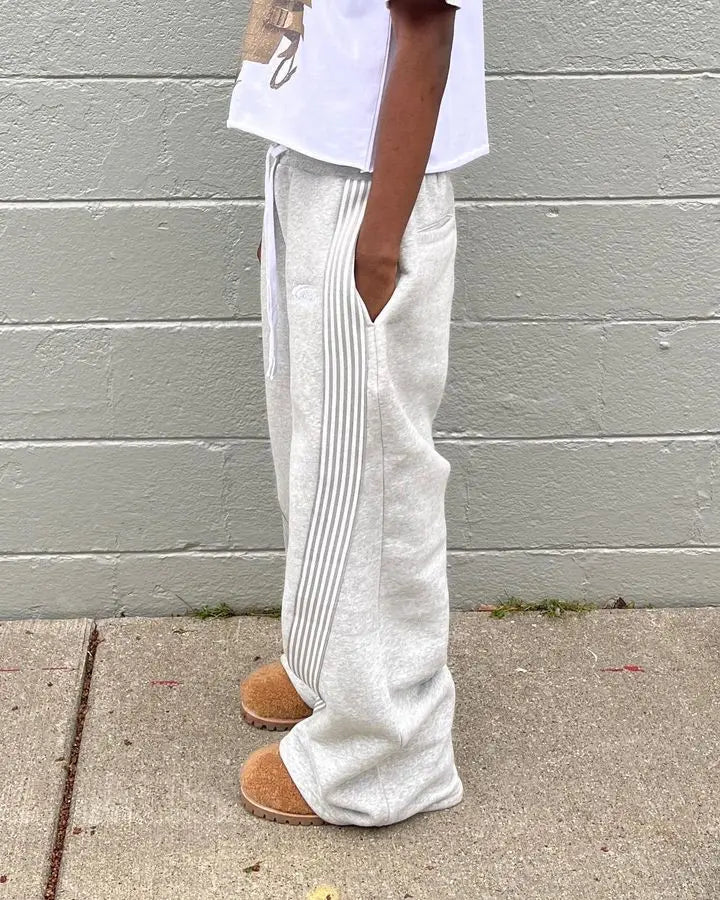 American Retro Striped Knitted Pants Men Y2k Street Harajuku Trendy Brand Oversized Trousers Loose Casual Wide Leg Pants Women exovai.com