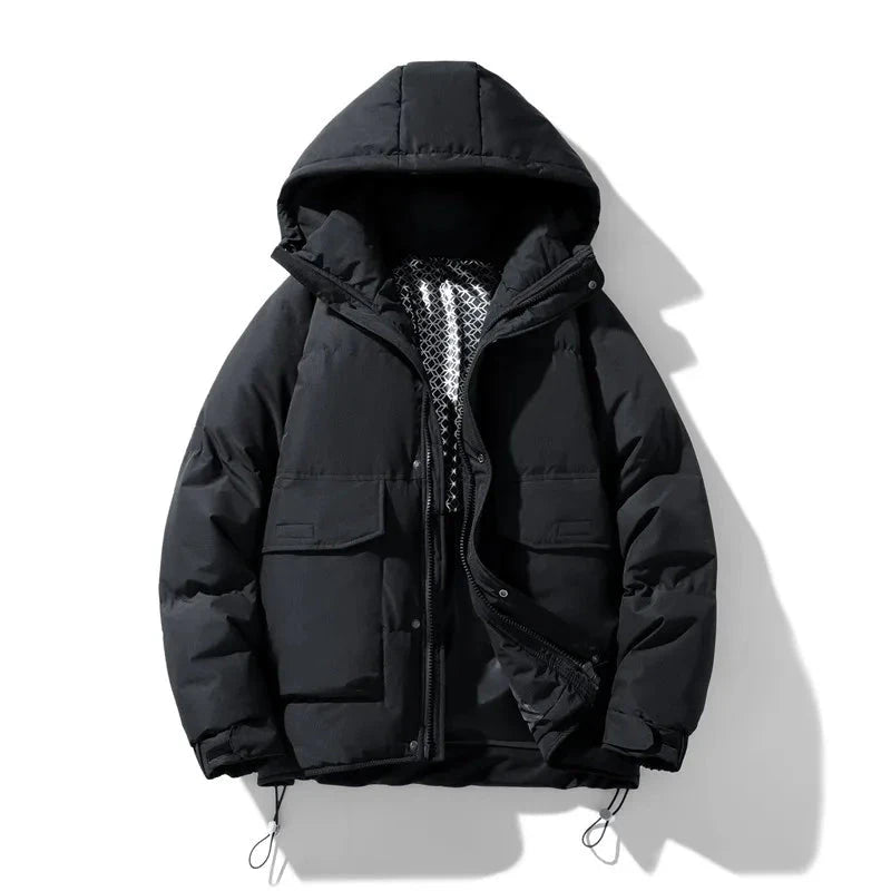 White Duck Down Jacket Men's Winter Fashion Casual Short Coat Hooded Windbreaker Youth Men Outwear Down Coat Male 8XL 160KG exovai.com