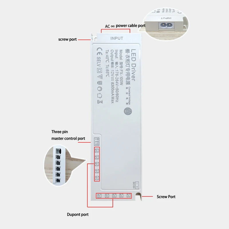 LED Cabinet Light Strip Light Transformer DC 12V 24V Lighting Power Supply DuPont Port Driver  24W 36W 60W 100W 150W exovai.com