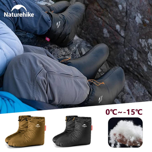 Naturehike Winter Warm Down Shoes Cover Outdoor -15℃~0℃ Waterproof Windproof Goose Duck Down Thermal Feet Cover Unisex Down Boot exovai.com