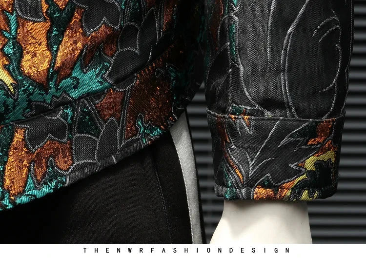 High Quality Jacquard Jacket Men Luxury Embroidery Bomber Jacket Fashion Casual Business Outwear Coats Men Clothing 2025 Spring exovai.com