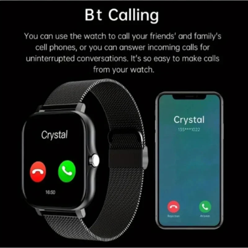 Smart watch for android phone.1.44 inch color screen full touch bluetooth call smart watch magnetic charging exovai.com