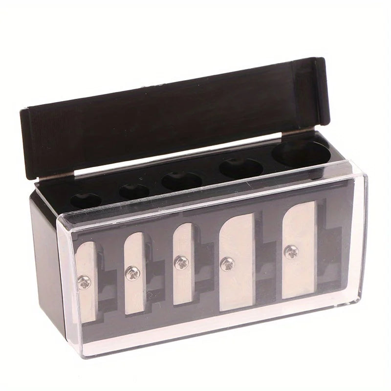 1Pcs 5 Holes Sharpener Multi-functional Pencil Sharpener with Lid for Eyeliner Lipliner Pencils exovai.com