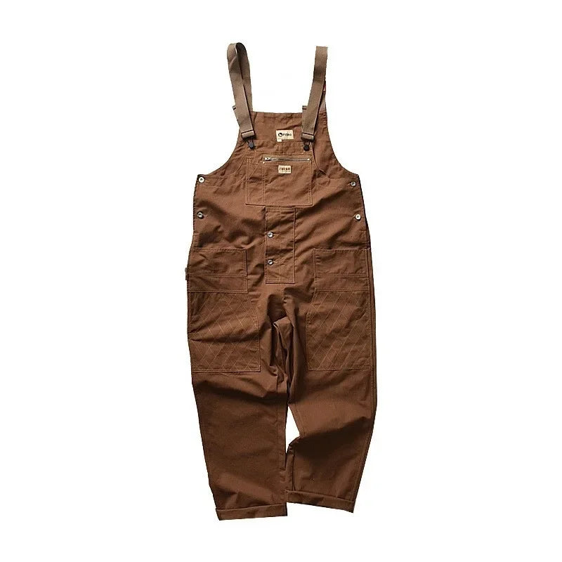 Japanese Style Loose Fit Jumpsuit Cargo Pants Bell Bottoms Dad Pants Ins Popular Same Style Tank For Men Women exovai.com