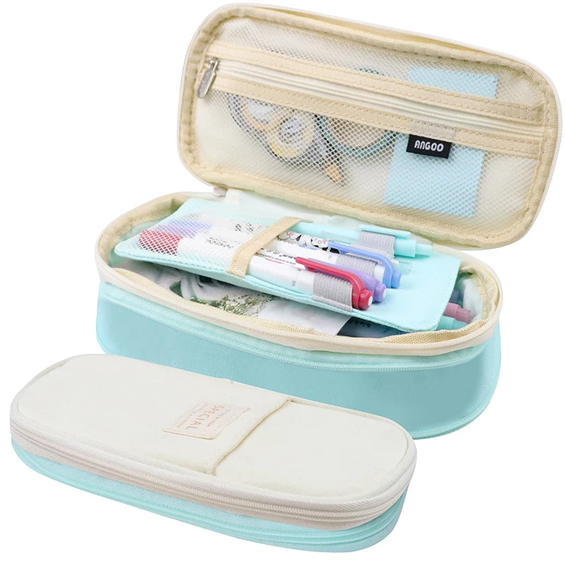 Large Big Creative Pencil Case Cute Boy Girl Kawaii Pencil Cases Storage Kids Pen Bag Stationery Box School Students Supplies exovai.com