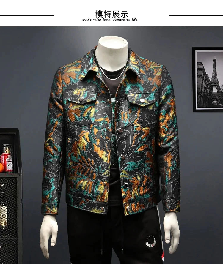 High Quality Jacquard Jacket Men Luxury Embroidery Bomber Jacket Fashion Casual Business Outwear Coats Men Clothing 2025 Spring exovai.com