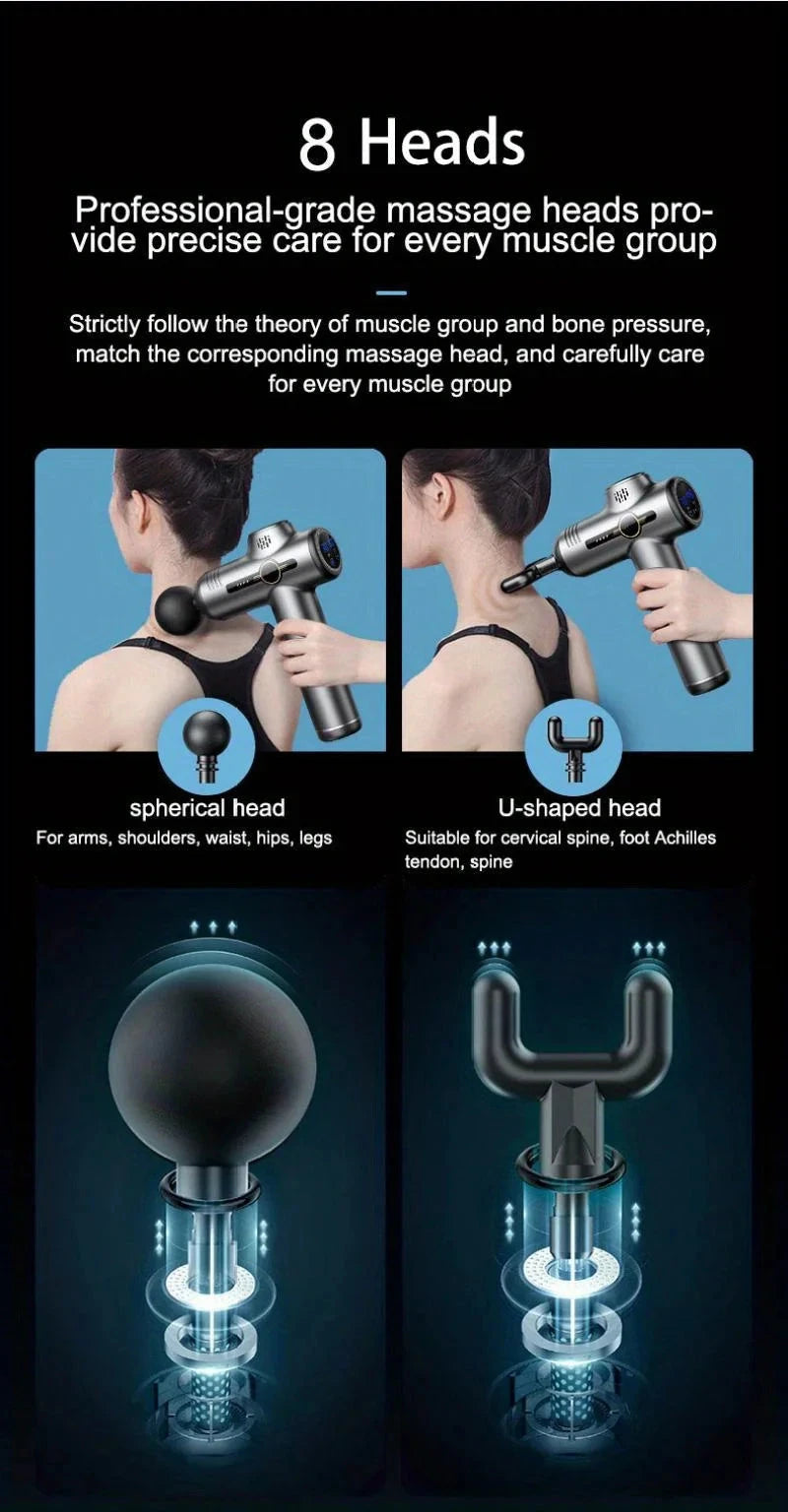 99 Level Massage Gun Fascia Deep Muscle Relax Body Neck Massager Electric Fitness Equipment Noise Reduction Male Female exovai.com