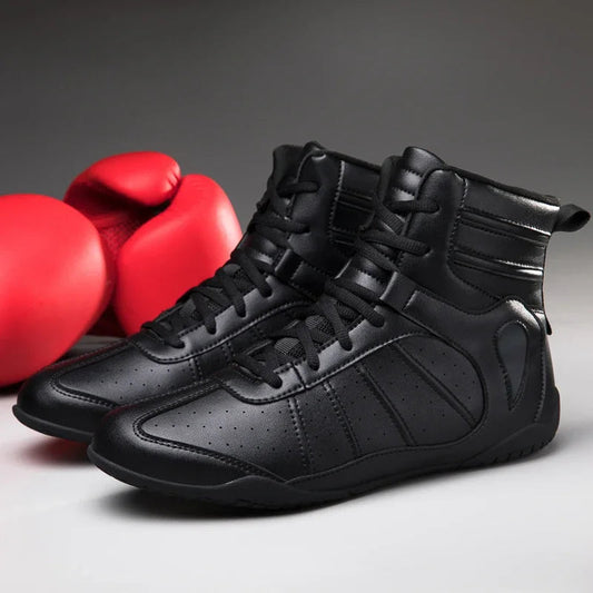 Wear Resistant Anti-slip Gym Folding Boxing Training Boots Professional New Breathable Men's and Women's Wrestling Shoes exovai.com