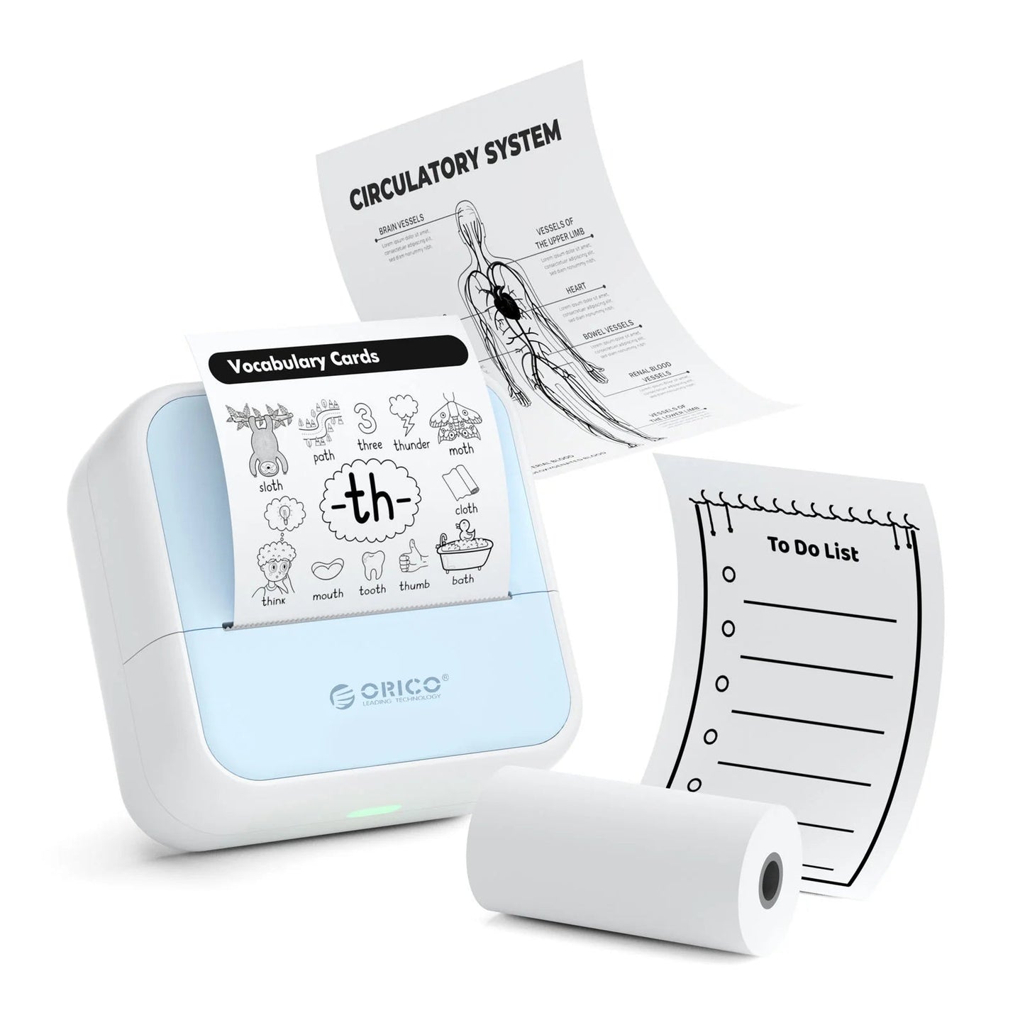 Orico Mini Thermal Printer – Portable Ink-Free DIY Photo & Document Printer exovai.com