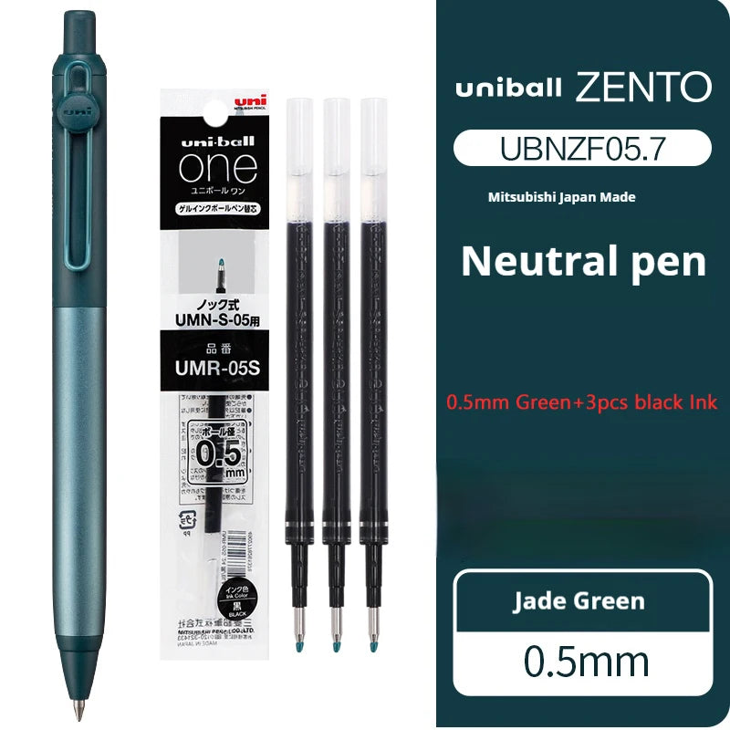Japanese uni-ball ZENTO Gel Ink Pen Limited Flow Model Metal Push Ultra-Smooth Writing 0.38/0.5mm Signing for Students Business exovai.com