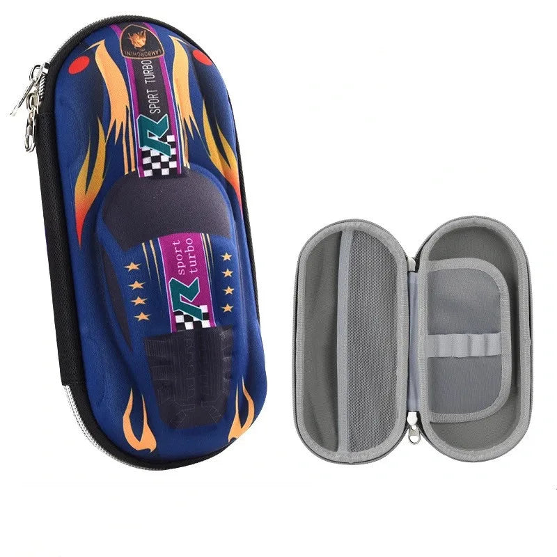 3D Racing Car Pencil Cases Cartoons School Pencil Case For Children Stationery Box EVA PU Plastic Pen Case Boy Cute Pen Bag exovai.com
