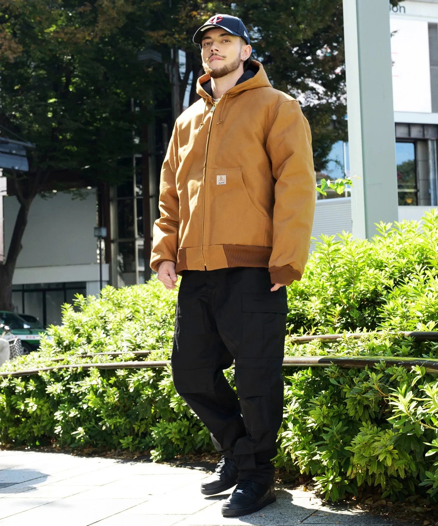 Winter New American Retro Long Sleeve Hooded Bomber Jacket Men's Fashion Cotton Thick Dom Quilted Casual Multi-pocket Coat exovai.com