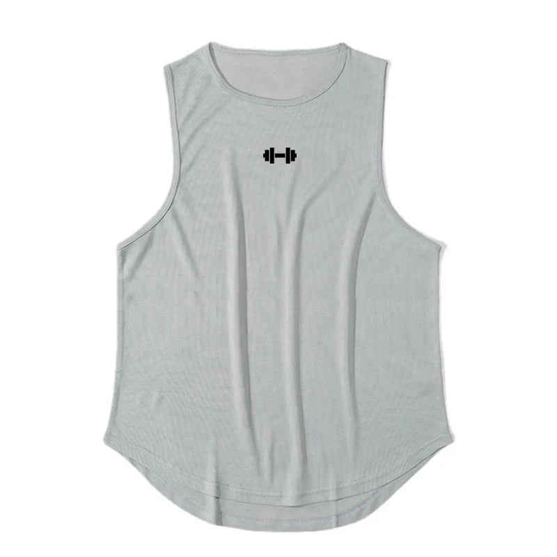 Summer Men's Gym Tank Top Fitness Training Clothing Quick-drying Loose Bodybuilding Sleeveless Shirt Men Fashion Basketball Vest exovai.com