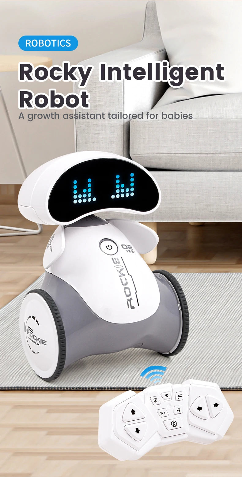 Robot Rc Emo Smart Intelligent Infrared Touch Sensor 2.4G Wireless Programming Robo Remote Control Robot Toys for Boys Girls exovai.com