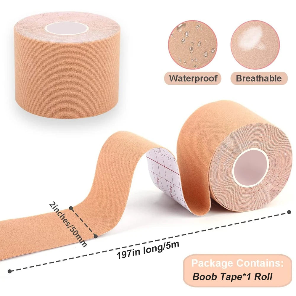 5 Roll Kinesiology Tape Precut | Waterproof Elastic Athletic Tape, Adhesive Sports Tape for Muscle Pain Relief & Joint Support exovai.com