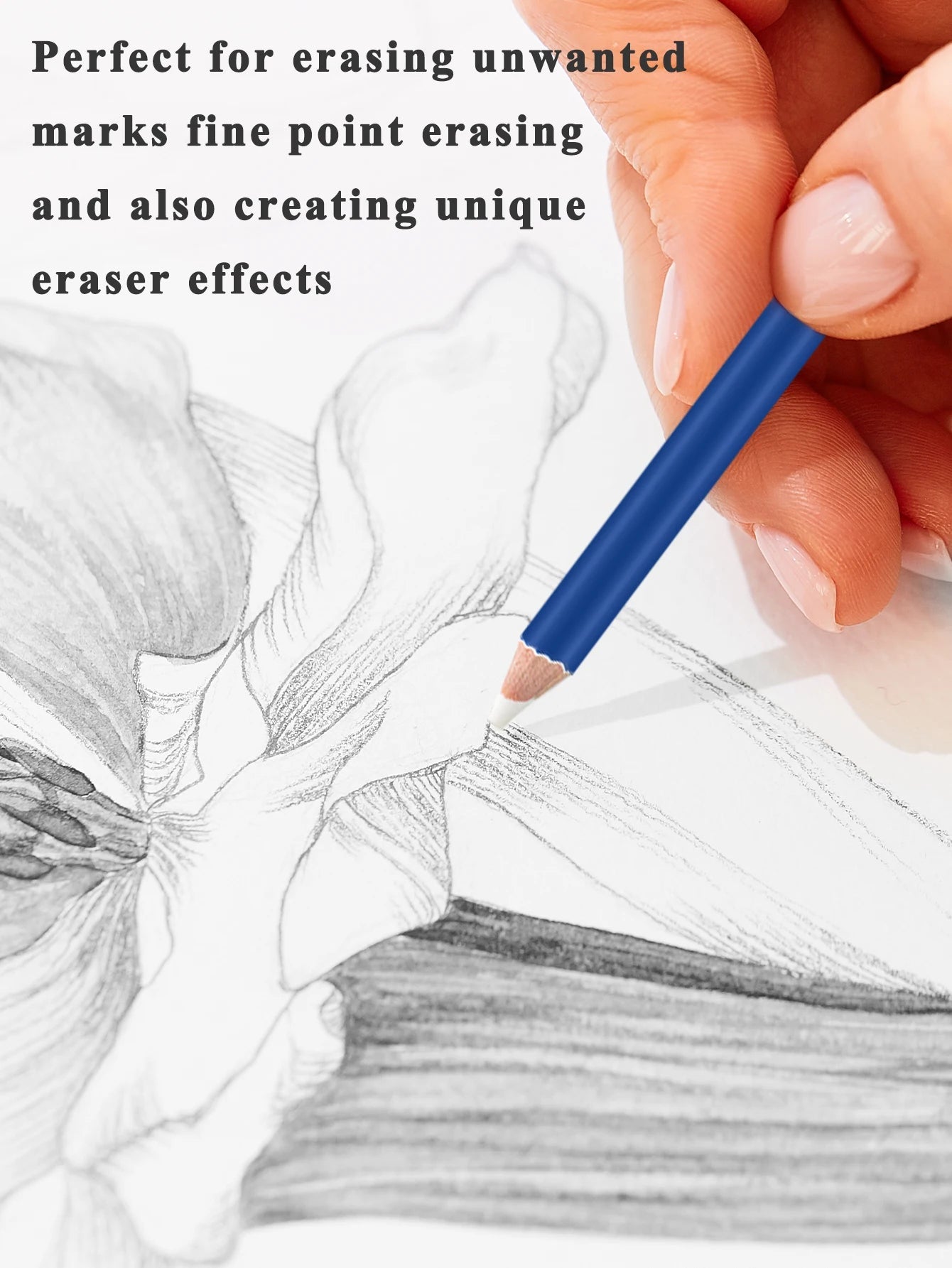 Eraser Pencil Set with Brush and Sharpener – 5 Pack Precision Erasing Pencils for Artists, Sketching, Detail Correction, Charcoa exovai.com