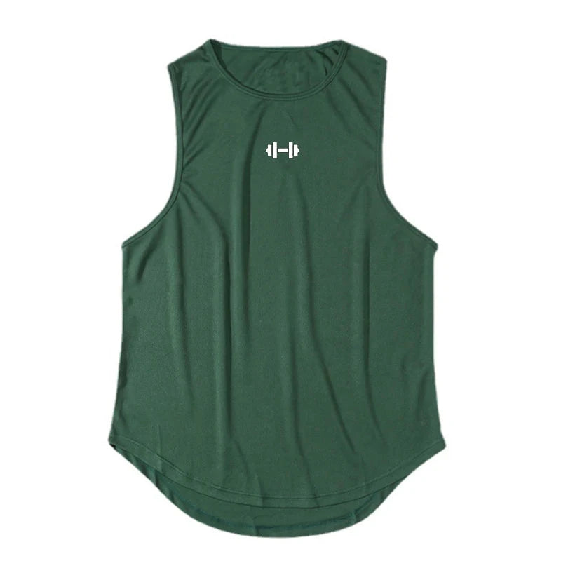 Summer Men's Gym Tank Top Fitness Training Clothing Quick-drying Loose Bodybuilding Sleeveless Shirt Men Fashion Basketball Vest exovai.com