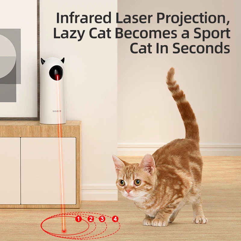 ROJECO Automatic Cat Toys Interactive Smart Teasing Pet LED Laser Indoor Cat Toy Accessories Handheld Electronic Cat Toy For Dog exovai.com