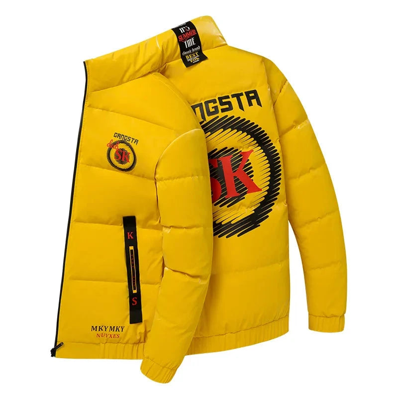 Winter Solid Color Parka Men Thick Hooded Jacket 2025 New Trend Warm Harajuku Coat Male Casual Zipper Jackets Windproof Outwear exovai.com