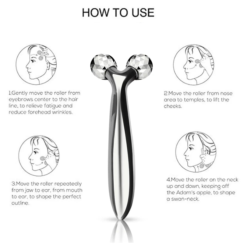 Face Massager Lift Face Roller Neck Massager Thin Body Massage Tool Y Shape Massagers Skin Care Tools 360 Rotate exovai.com