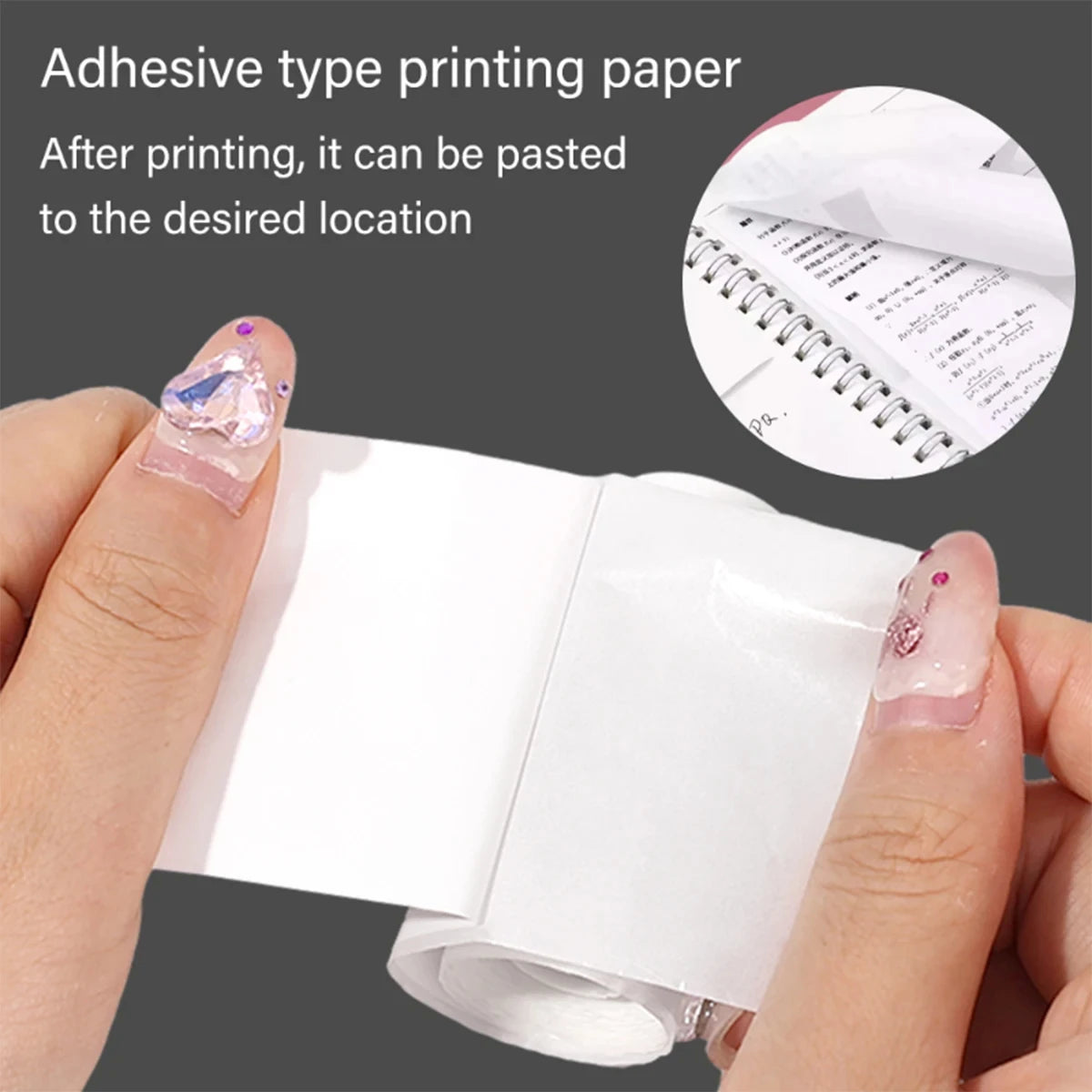Mini Pocket Printer 5 Rolls Of Self-Adhesive Paper Portable Thermal Printer For Printer Suitable For Home Office Study And Work exovai.com