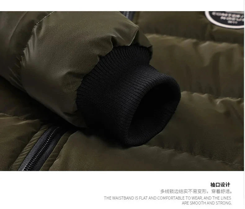 Double Sided Outerwear Men's New Cotton Padded Parkas Men Autumn Winter Jacket Brand Warm Comfortable Down Jacket Removable Hat exovai.com