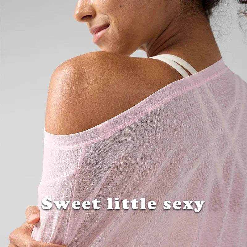 Gym Sports Tops Workout T-shirts Women Yoga Clothing Running Loose Slim Quick Dry Training Long Sleeve Blouse Fitness Tops👚 exovai.com