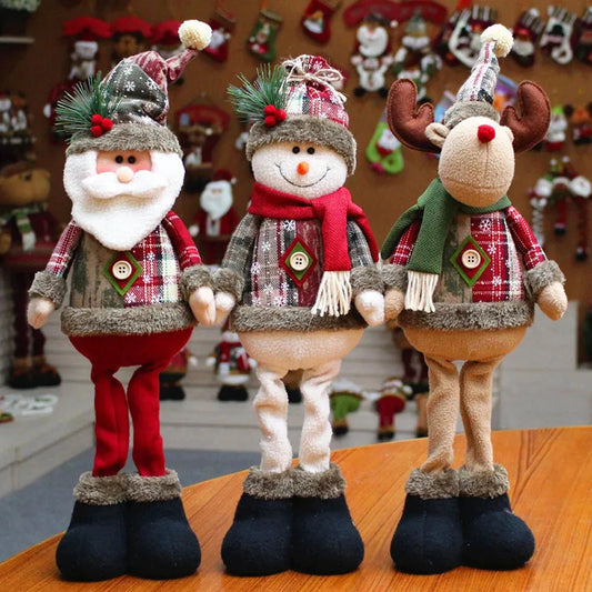 Christmas Decoration Doll Xmas Santa Elk Snowman 18" Soft Flannel Ornaments Home Festive Party Xmas Tree Exquisite Decor Gift exovai.com