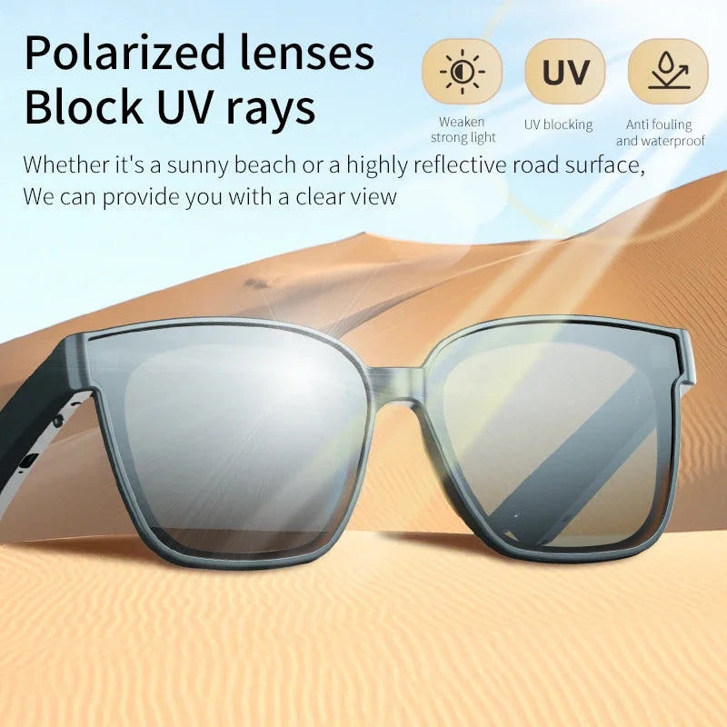 Wireless Bluetooth Smart Glasses multifunctional Voice Assistant Listen Music Navigation Glasses  Calls Eyeglass Sunglasses exovai.com