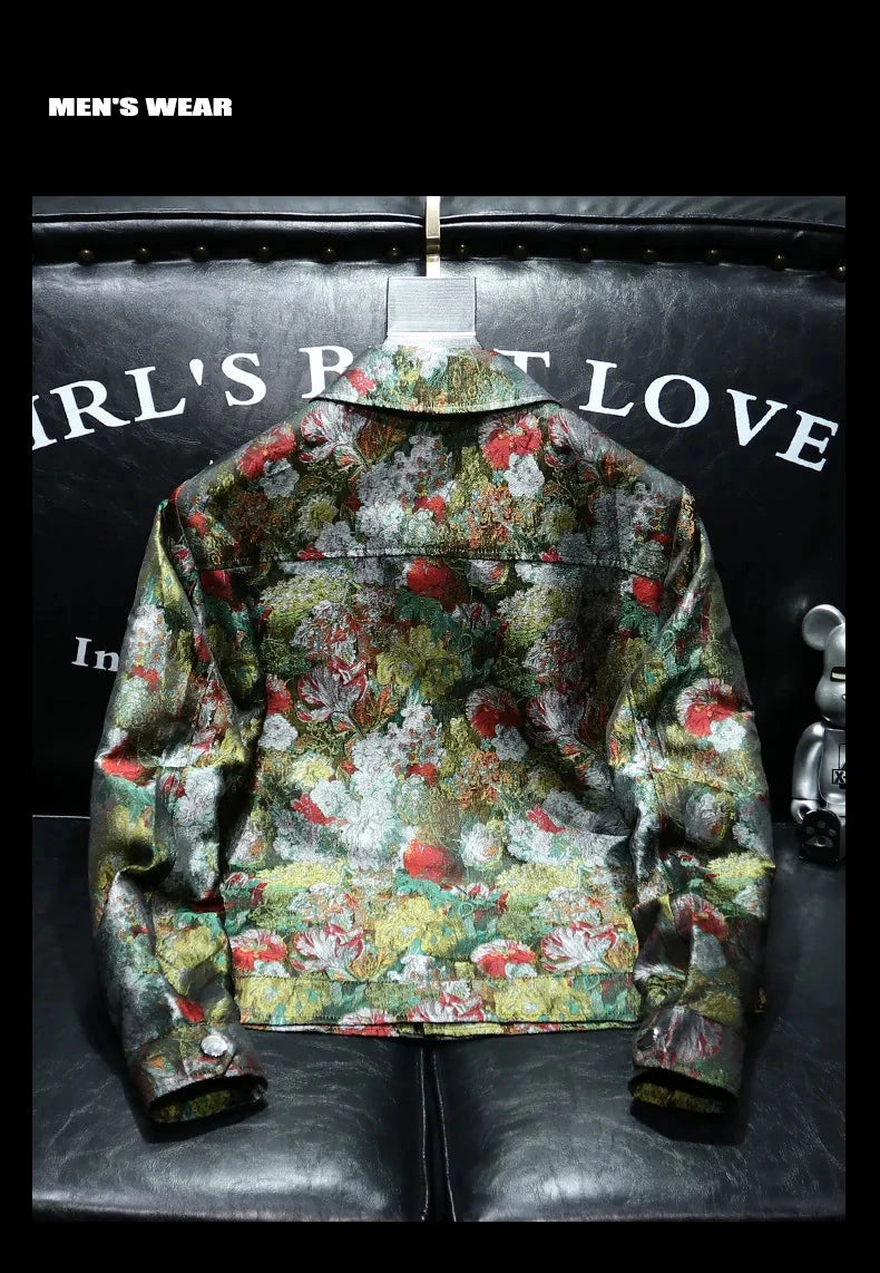 2025 Autumn Winter Men's Jacket Lapel Long Sleeve Casual Jackets Male Luxury Jacquard Social Business Outwear Windproof Coats exovai.com