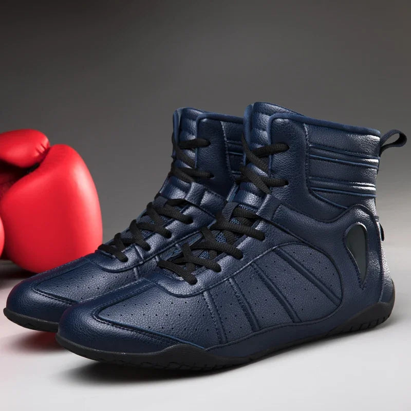 Wear Resistant Anti-slip Gym Folding Boxing Training Boots Professional New Breathable Men's and Women's Wrestling Shoes exovai.com