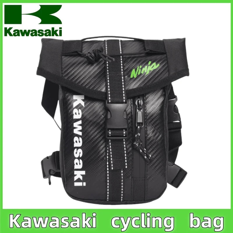 New Kawasaki Multi functional Motorcycle Waterproof Leg Bag Motorcycle Riding Bag Motorcycle Bag Outdoor Leisure Waist Bag exovai.com