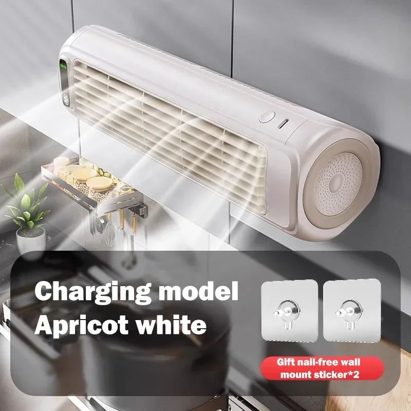 Wall Mounted Air Conditioning Fan Silent Rechargeable Convenient Cooling Electric Fan Home Kitchen Bathroom No Drilling Fan exovai.com