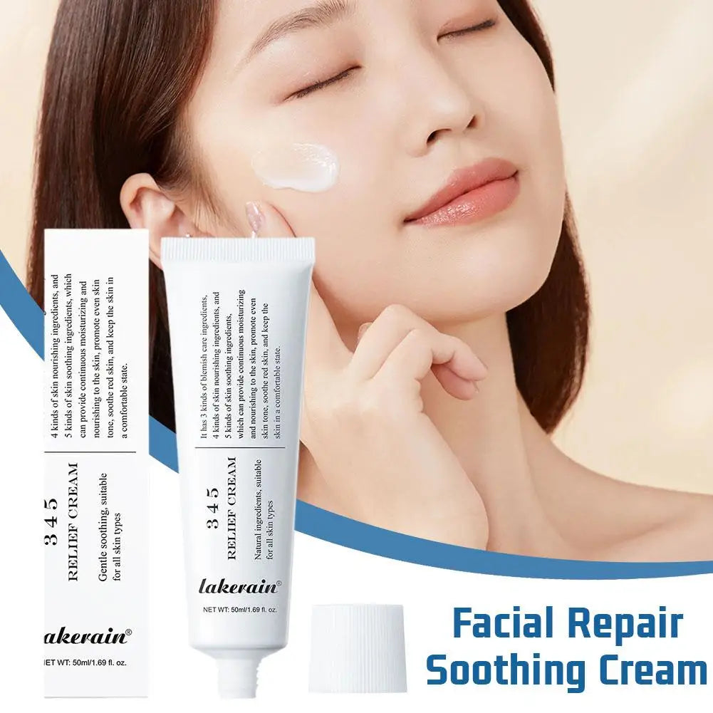 345 Relief Cream Face Moisturizer Cream Nourish Soothing Skin Repair Clean Acne For Oily Skin, Hydrating Facial Lotion Skincare exovai.com