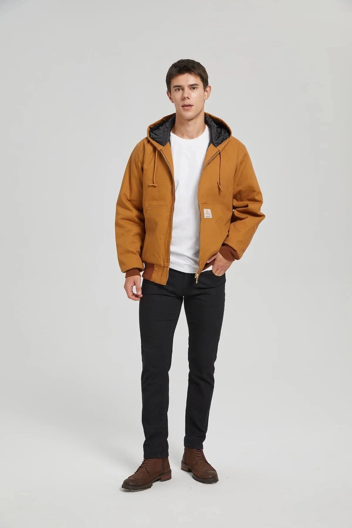 Winter New American Retro Long Sleeve Hooded Bomber Jacket Men's Fashion Cotton Thick Dom Quilted Casual Multi-pocket Coat exovai.com