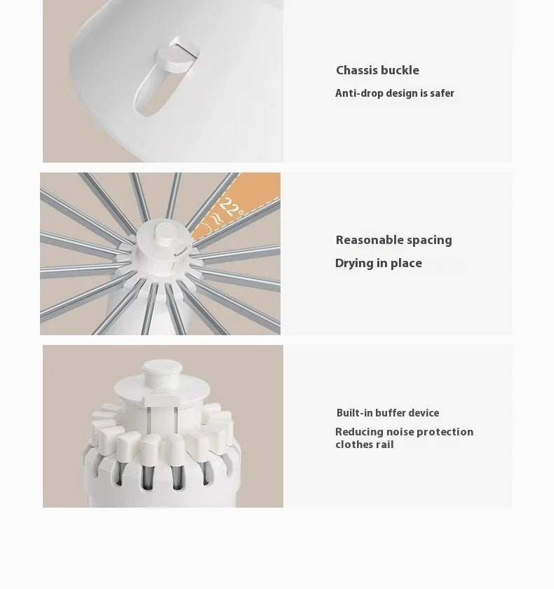 Foldable Clothes Drying Rack Octopus Type Floor Standing Balcony Clothes Drying Portable Rotating Drying Rod Clothes Dryer exovai.com