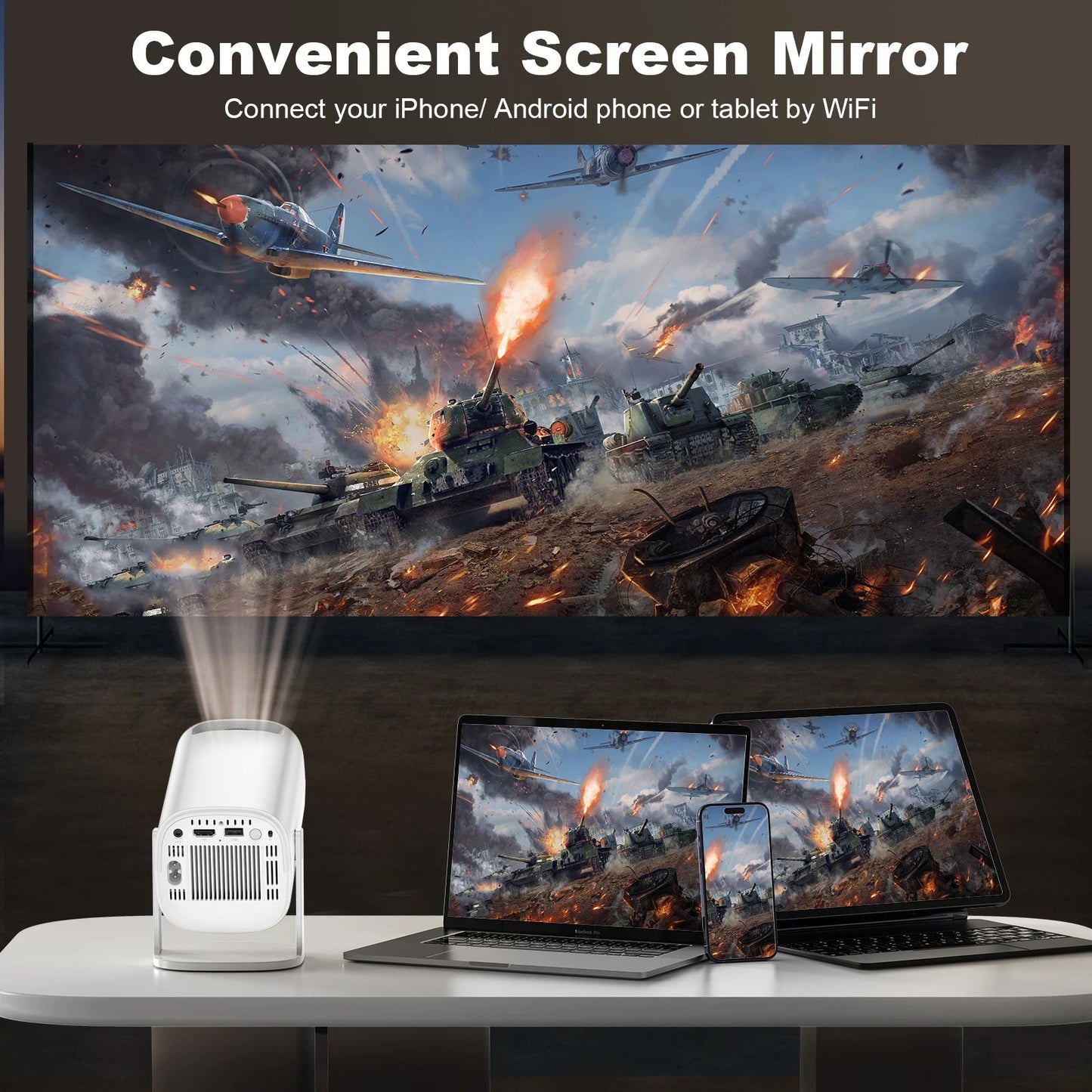 P30 Smart Mini Projector Android 11 WiFi6 Support 4K 1080P BT5.0 Projector 1280*720P Home Cinema Portable Projector exovai.com