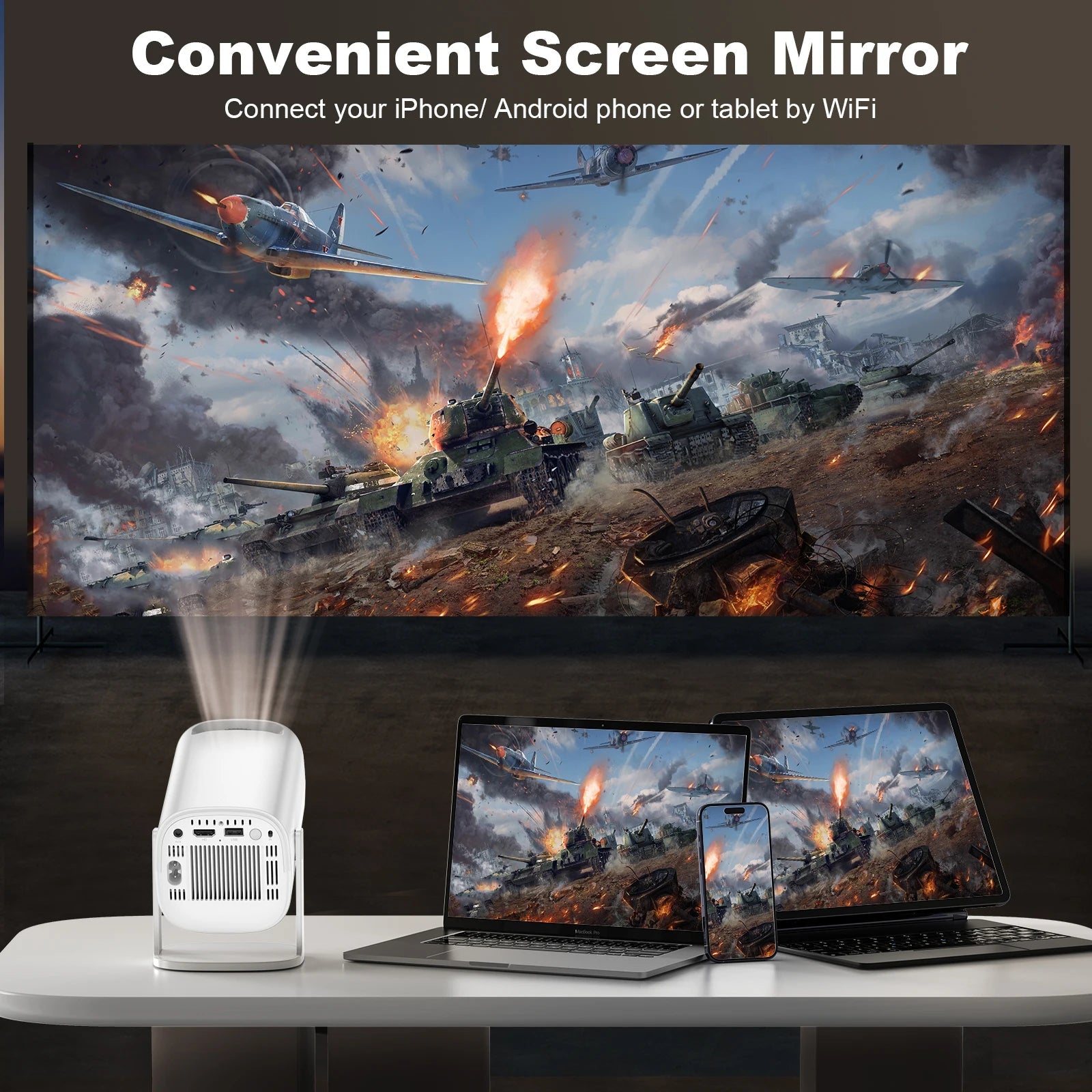 P30 Smart Mini Projector Android 11 WiFi6 Support 4K 1080P BT5.0 Projector 1280*720P Home Cinema Portable Projector exovai.com