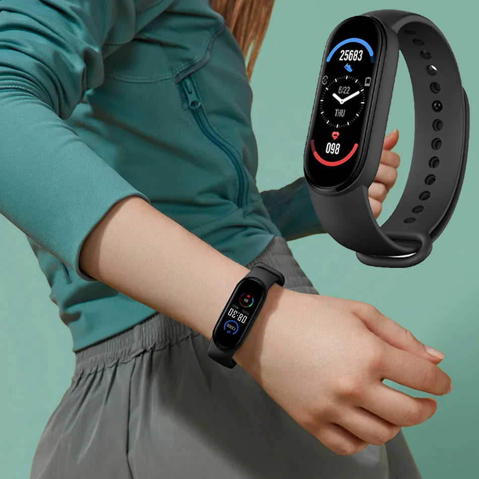 M6 Smart Watch Men Women Fitness Smart Bracelet Sports Band Heart Rate Blood Pressure Monitor Waterproof Multi-function Watches exovai.com